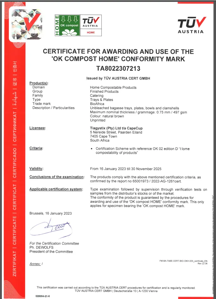 TUV certificate