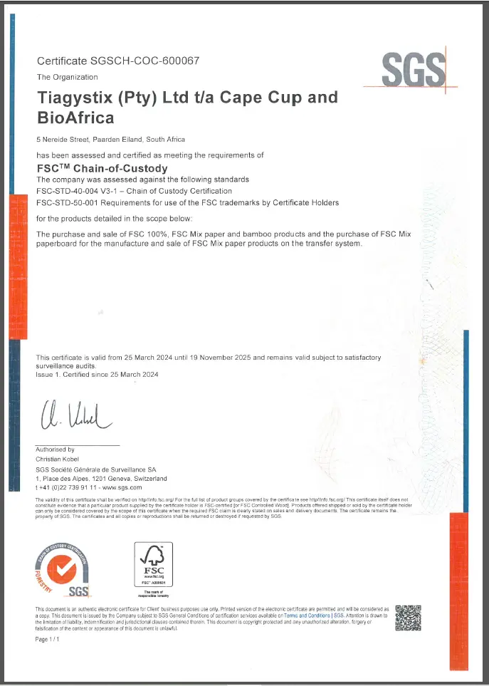 FSC certificate