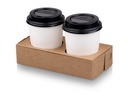 Kraft Flat Pack 2 Cup Carry Tray with Cups.webp