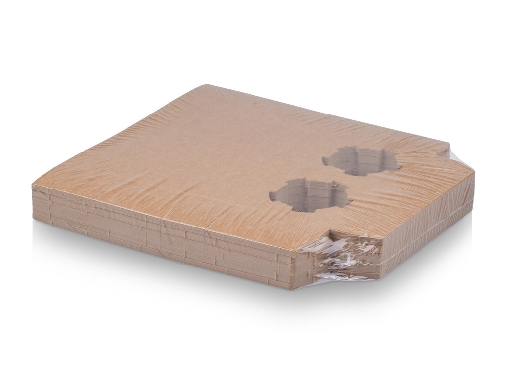 Kraft Flat Pack 2 Cup Carry Tray - Pk view.webp