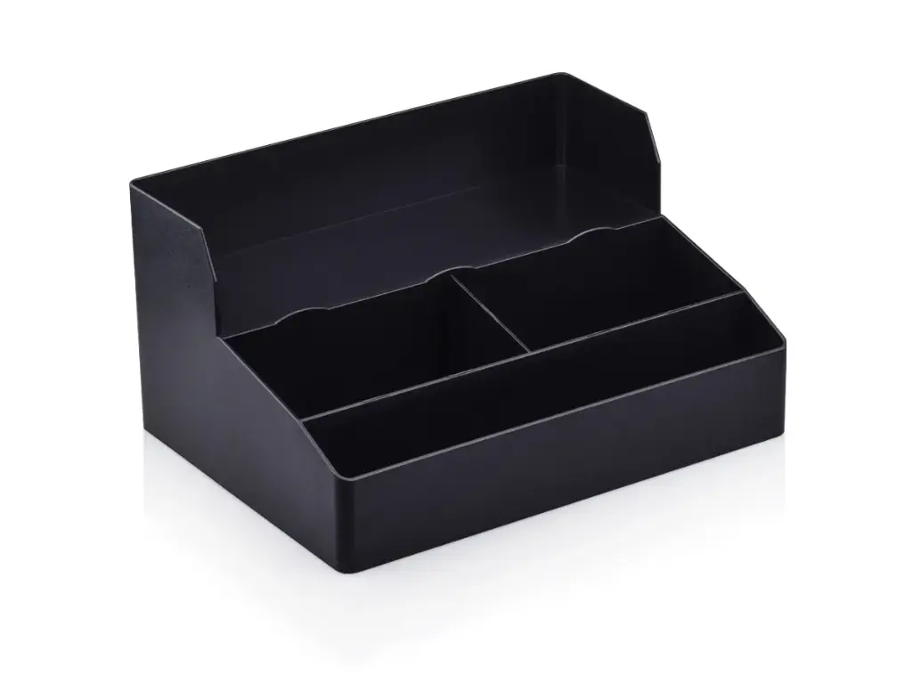 Black Plastic Cup,Lid Condiment Organiser Base - 3 Comp BAR-CUPLDBS3.webp