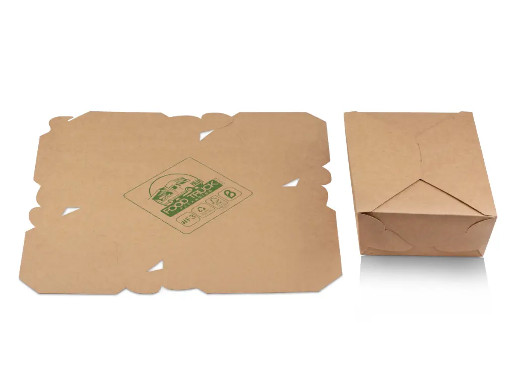 Bio Flat Pack Lunch Box #F3 - Flat and Closed view.webp