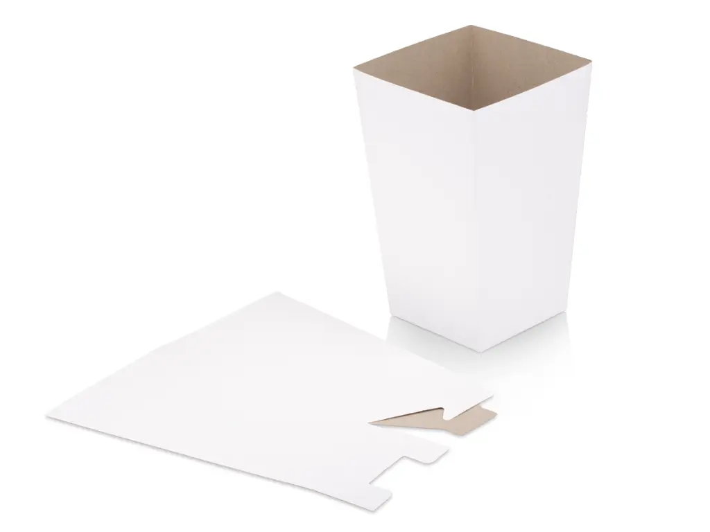 Flat Pack Paper Popcorn Box - Medium - Flat & Folded.webp