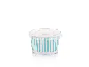 90 ml Blue Stripe Vintage Ice Cream Tub with Flat Lid.webp