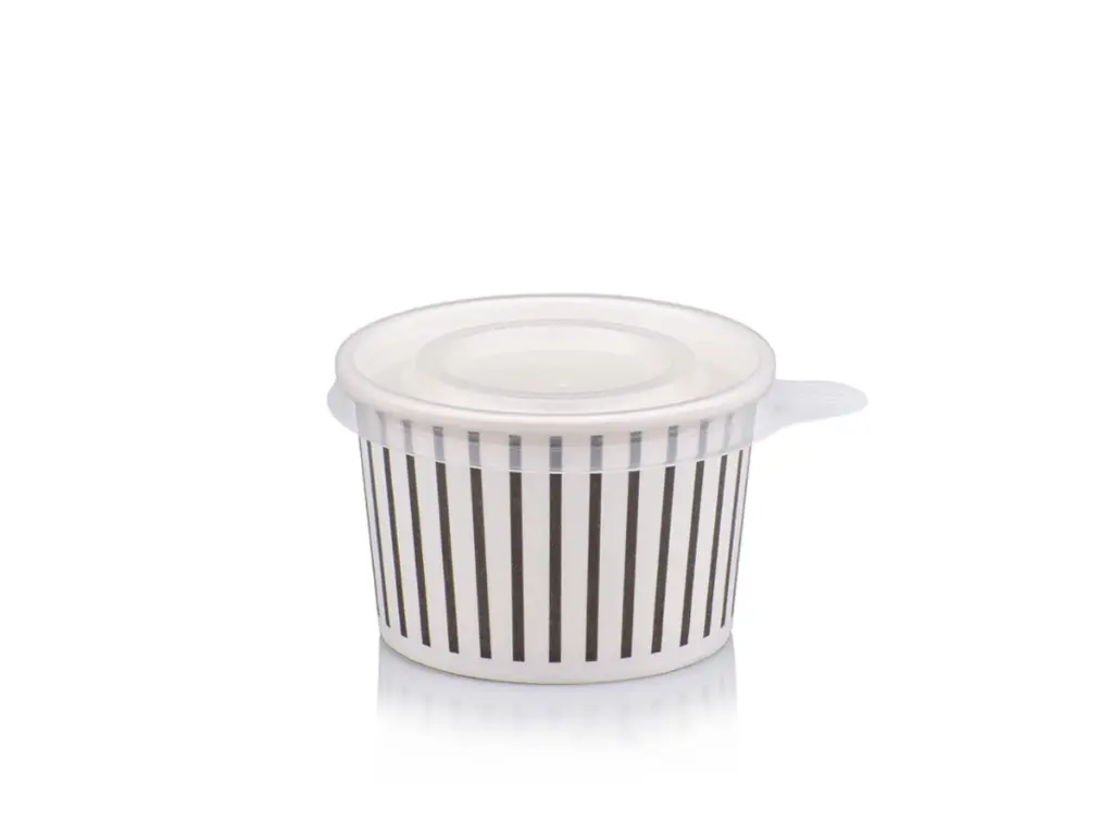 120 ml Black Stripe Vintage Ice Cream Tub with Flat Lid.webp
