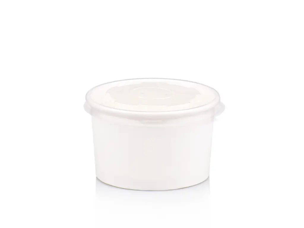 150 ml White Stripe Vintage Ice Cream Tub with Flat Lid.webp