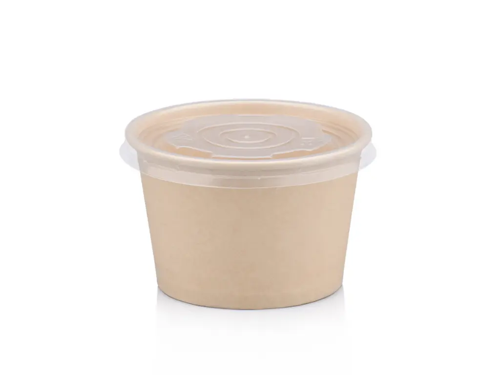 250 ml Bamboo PE Unbranded Ice Cream Tub with Flat Lid.webp