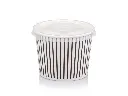350ml Black Stripe Vintage Ice Cream Tub & PP Flat Lid ICEV-STbl12 .webp