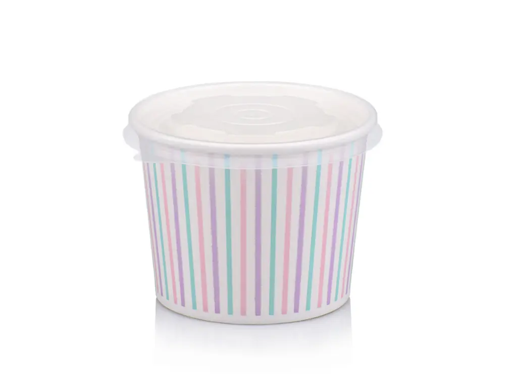 350ml Multicolour Stripe Vintage Ice Cream & PP Flat Lid ICEV-STmc12.webp