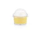 90ml Pastel Yellow Vintage Ice Cream Tub with Dome Lid.webp