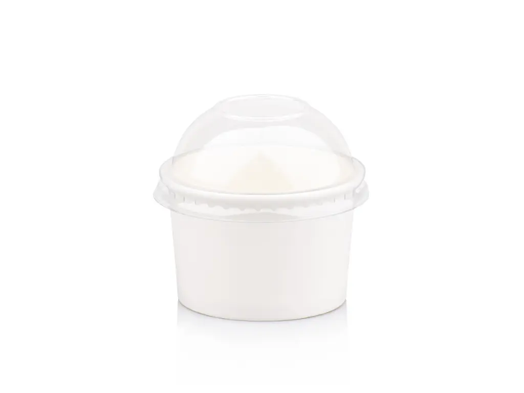 120 ml White Stripe Vintage Ice Cream Tub with Dome Lid.webp