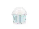 120 ml Blue Stripe Vintage Ice Cream Tub with Dome Lid.webp