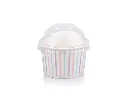 120 ml Multicolour Stripe Vintage Ice Cream Tub with Dome Lid.webp