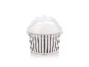 120 ml Black Stripe Vintage Ice Cream Tub with Dome Lid.webp