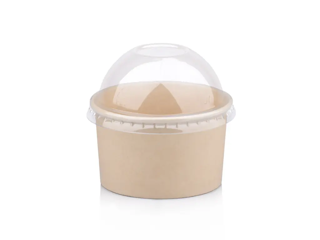 150 ml Bamboo PE Unbranded Ice Cream Tub with Dome Lid.webp