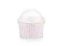 150 ml Pink Stripe Vintage Ice Cream Tub with Dome Lid.webp