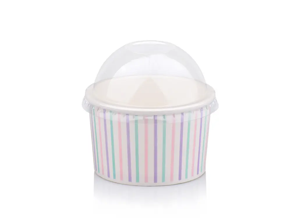150 ml Multicolour Stripe Vintage Ice Cream with Dome Lid.webp