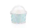 150 ml Blue Stripe Vintage Ice Cream Tub with Dome Lid.webp
