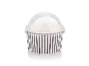 150 ml Black Stripe Vintage Ice Cream Tub with Dome Lid.webp