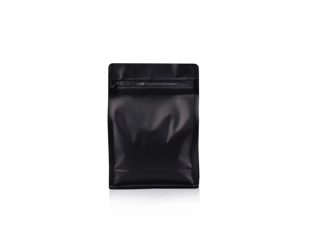 14x20cm Black Flat Bottom Coffee Bag - Front PBFBBCZ2VB.webp