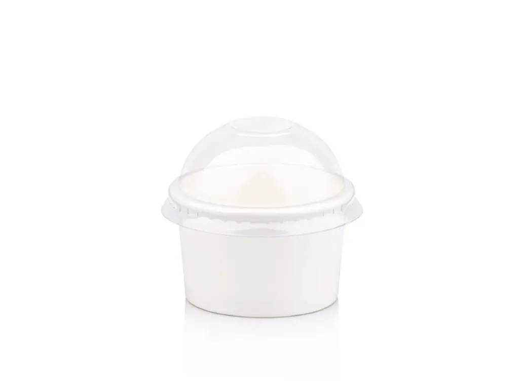 90 ml White Stripe Vintage Ice Cream Tub with Dome Lid.webp