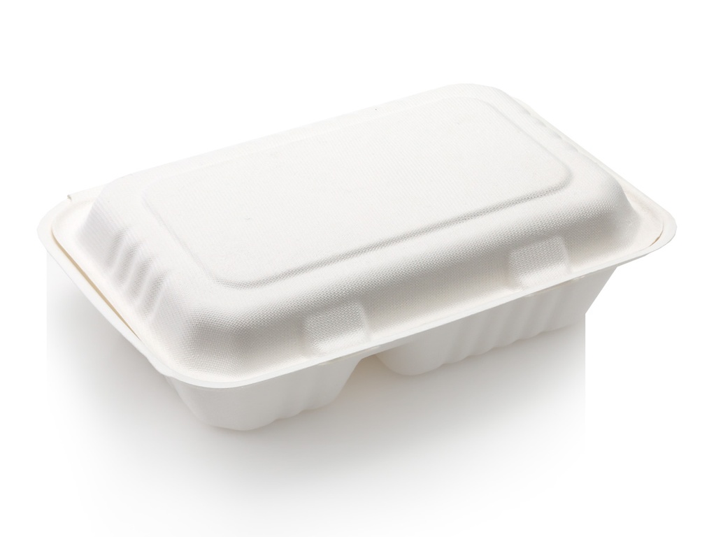 1L - 2 Compartment Lunch Box | Sugarcane | Rectangle | 50's