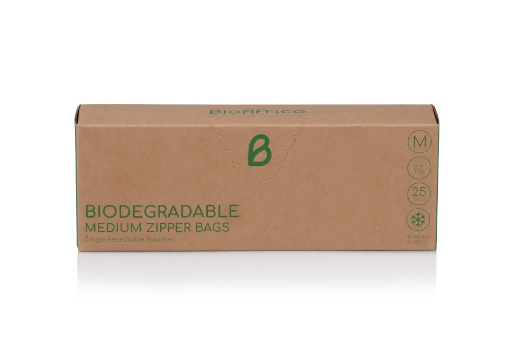 BioAfrica Biodegradable Zipper Bags (Medium) - Front view.webp