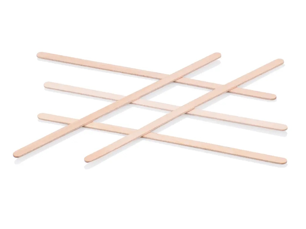 14cm Birchwood Stirrers - Crisscross view STIR-BW14.webp