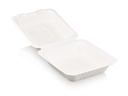 1 L One Compartment Square Gourmet Sugar Cane Lunch Box - Open view.webp