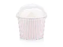 350ml Pink Stripe Vintage Ice Cream Tub & Dome Lid.webp