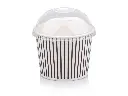 350ml Black Stripe Vintage Ice Cream Tub & Dome Lid ICEV-STbl12.webp