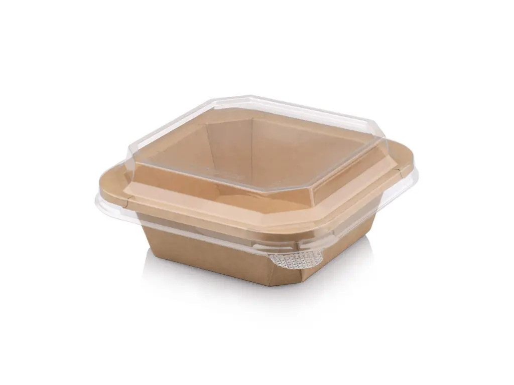 500 ml Square Kraft Punched Bowl with Lid.webp