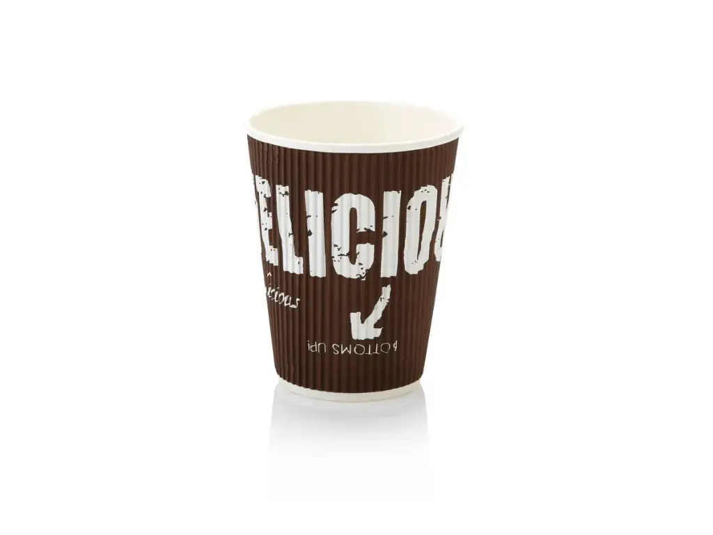 350ml Vertical Ripple Paper Cup | LDPE | FSC | 500's