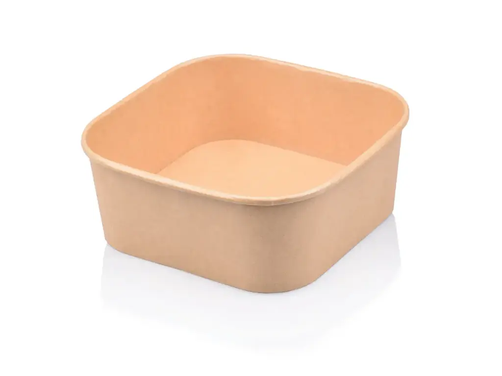Square Paper Salad Bowl - 1200ml | Single Lining | FSC | 50’s - XJ