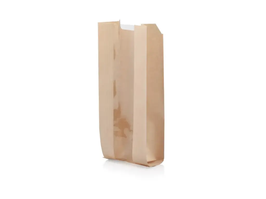 Bakery Bread Bag with Window - Narrow | 31 x 12cm + 9cm | Kraft | 50's