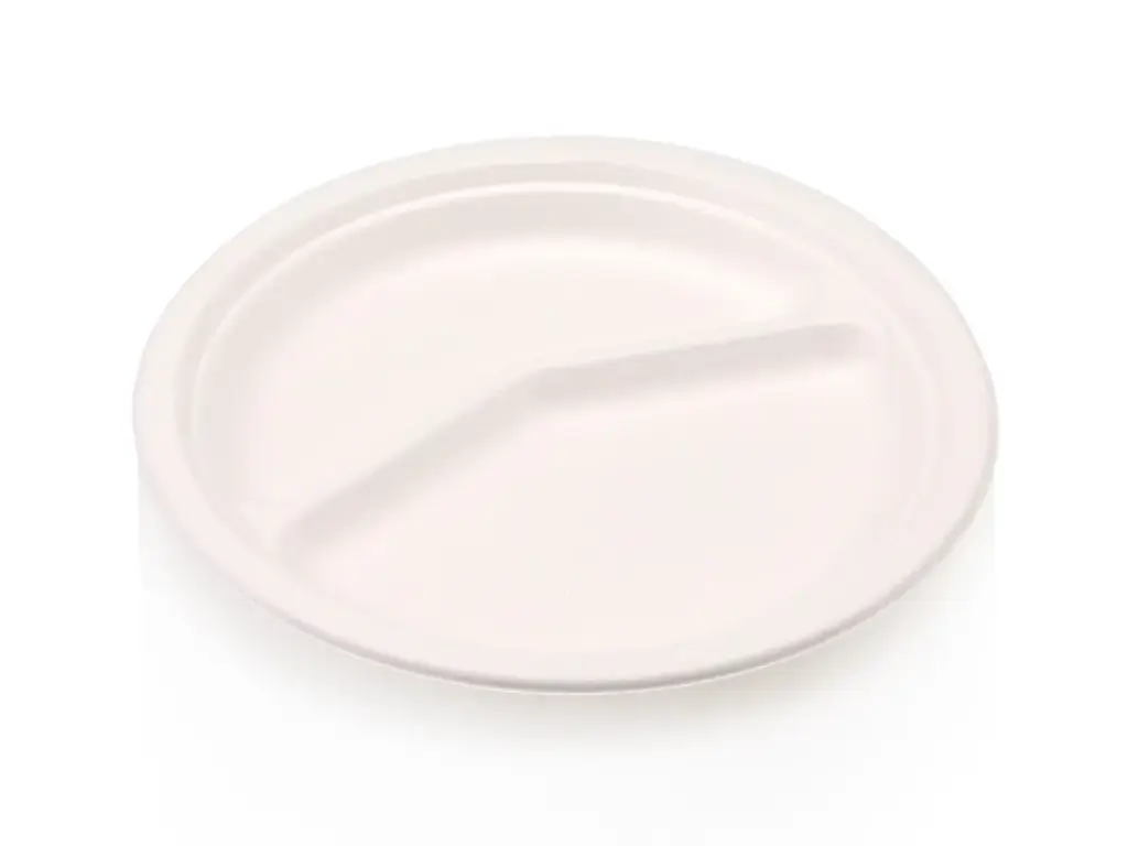 Round Sugarcane Plate 22.8cm - 2 Division