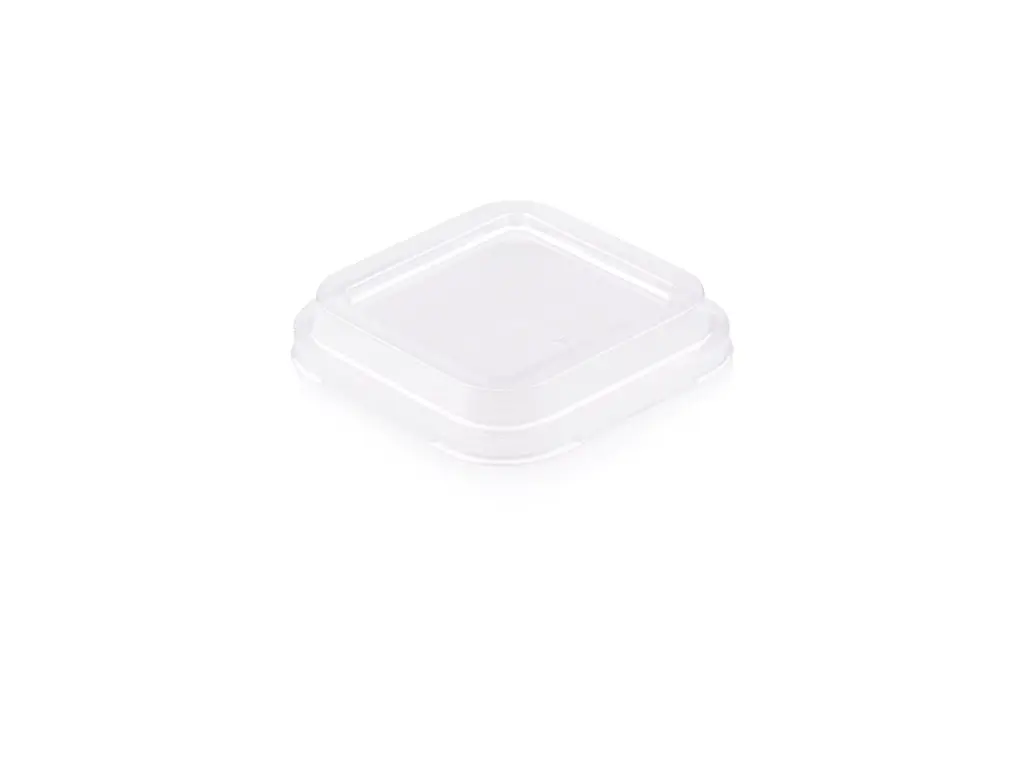 Square PET Lid - fits 250ml Sugarcane Meal Container | Square | 50's