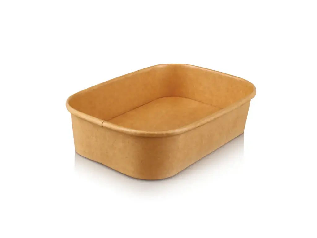 Rectangle Paper Salad Bowl - 500ml | Single Lining | 50’s
