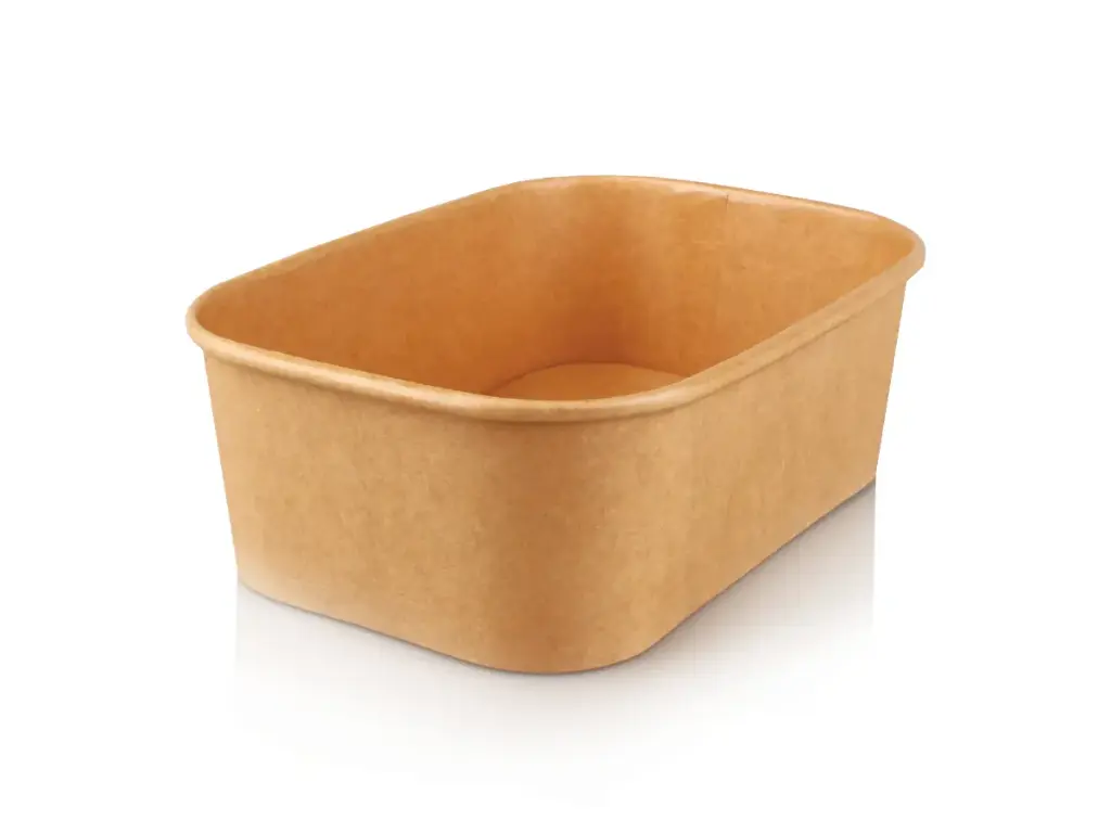 Rectangle Paper Salad Bowl - 750ml | Single Lining | 50’s - I