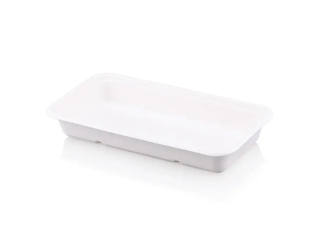 Deli Snack Tray - 23.5cm x 12.5cm | Rectangle | Deep | Sugarcane | 50's
