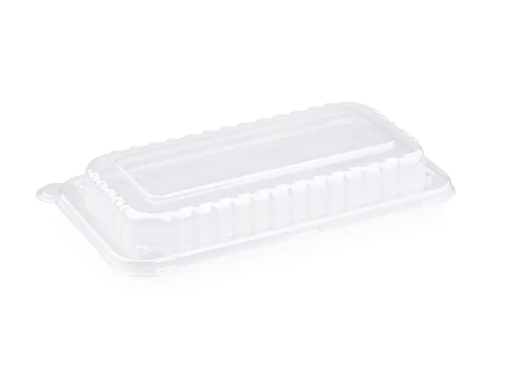 Deli Tray: Sugarcane Snack PET Lid (Rectangle) - 23cm x 12cm