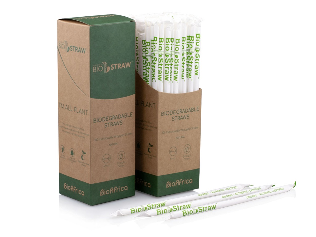 6mm BioStraw™ - Wrapped | Dispenser Box | PLA | 100's - AJ