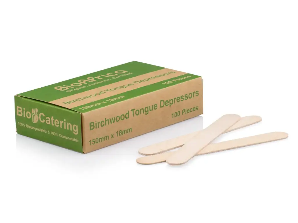 15cm Birchwood Tongue Depressor | Unwrapped | BioAfrica Box | 100's