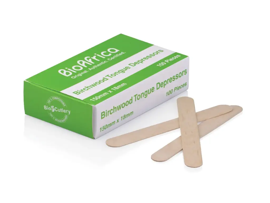 15cm Birchwood Tongue Depressor | Unwrapped | BioAfrica Box | 100's