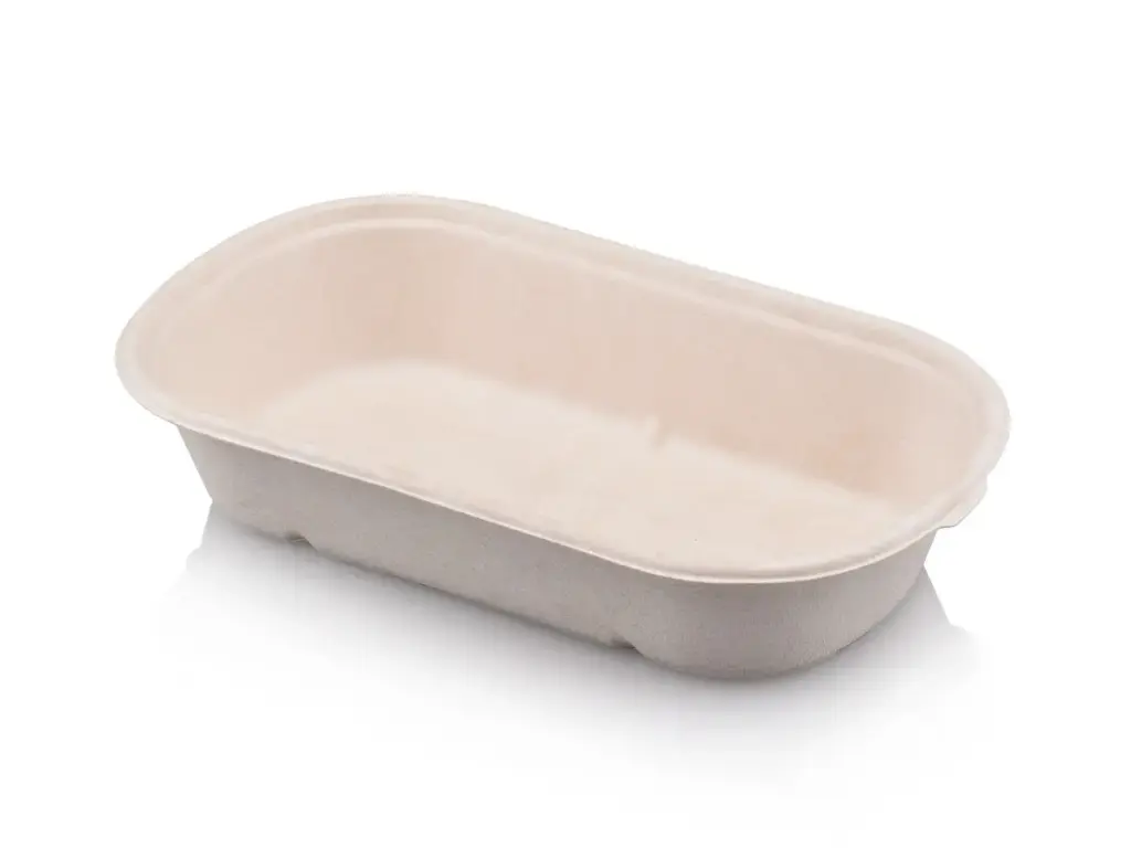 Meal Container: Sugarcane Oval - 850ml 1 Compartment
