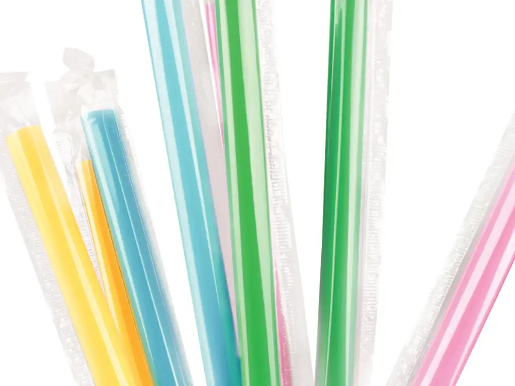 12mm Smoothie Straws - Wrapped  | Plastic | 100's