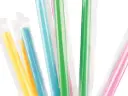 12mm Smoothie Straws - Wrapped  | Plastic | 100's