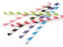 10mm Paper Straws - Unwrapped | Assorted Colour -Stripe | 250's