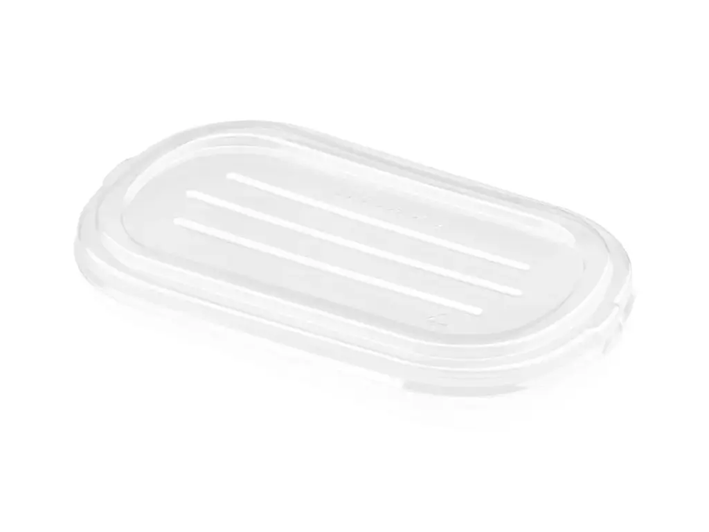 Meal Container: Sugarcane Oval PET Multi-Fit LID - (850ml & 1L) 