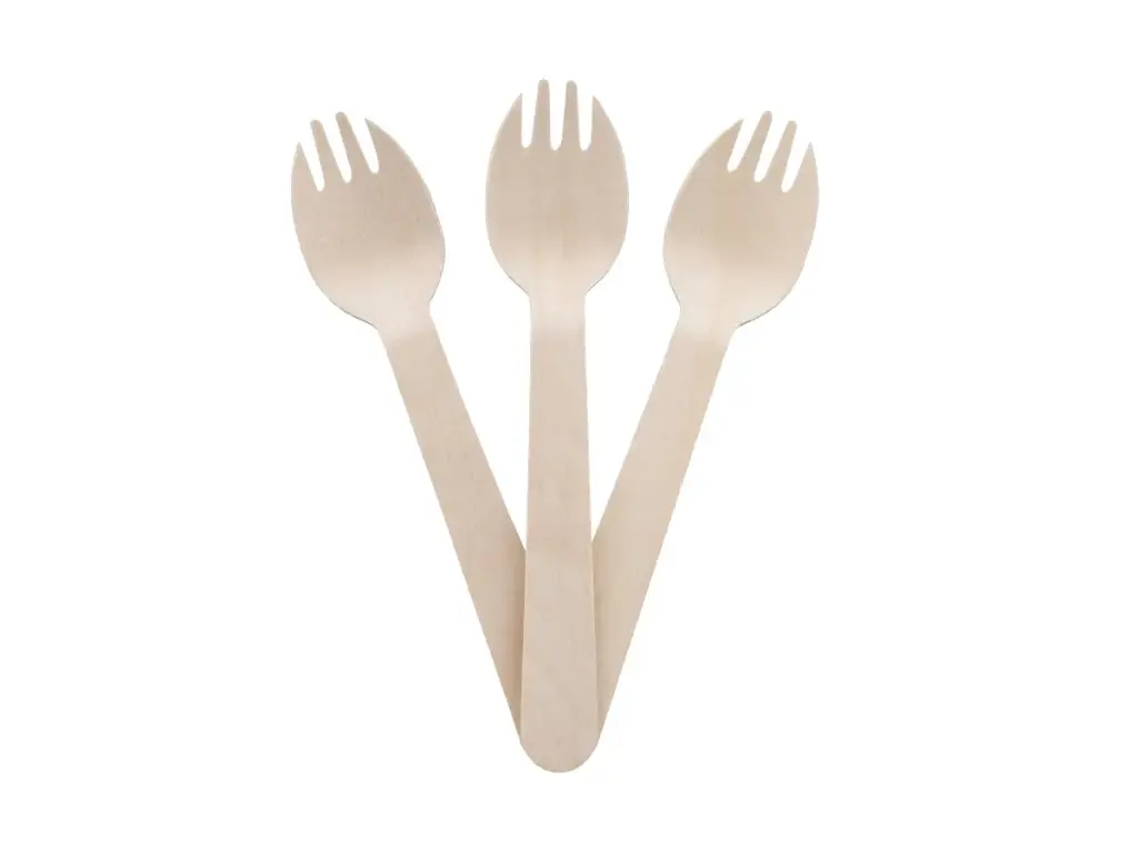 14cm Birchwood Cutlery | Cocktail Spork | 100's